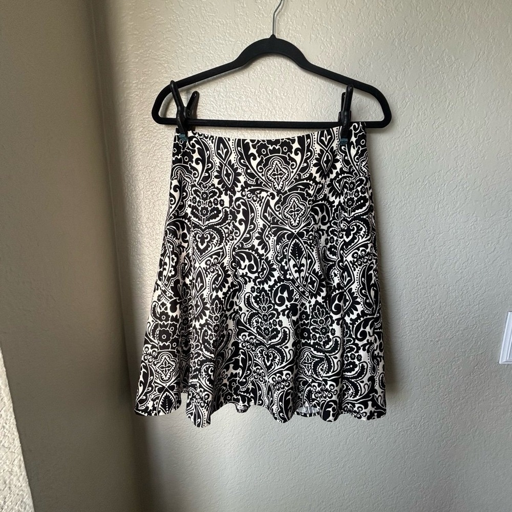 Ann Taylor Petites Black & Cream A-line Skirt Women's Size 4P